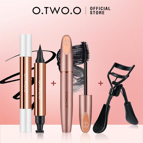 Promo O.TWO.O Waterproof Mascara+Eyeliner+EyeLash Curler Eye Makeup Set ...