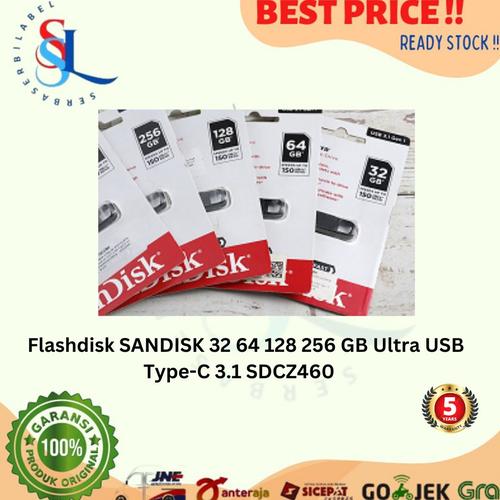 Jual Flashdisk SANDISK 32 64 128 256 GB Ultra USB Type-C 3.1 SDCZ460 ...