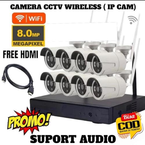 Jual PAKET CAMERA NVR KIT 8CH WIRELESS PAKET CAMERA CCTV 8 CHANNEL 8MP