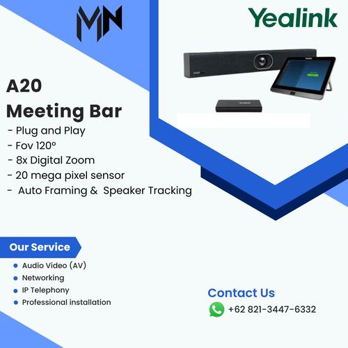Système Vidéoconférence Yealink MeetingBar A20 + CTP18 - 20 MP - Ethernet/LAN - Barre De Collaboration Professionnelle