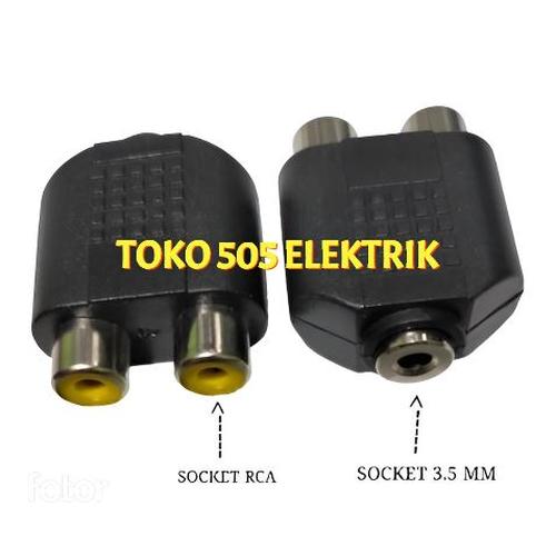 Jual T RCA SOCKET MINI - JACK 2 SOCKET RCA TO 1 SOCKET 3.5MM - Kota ...