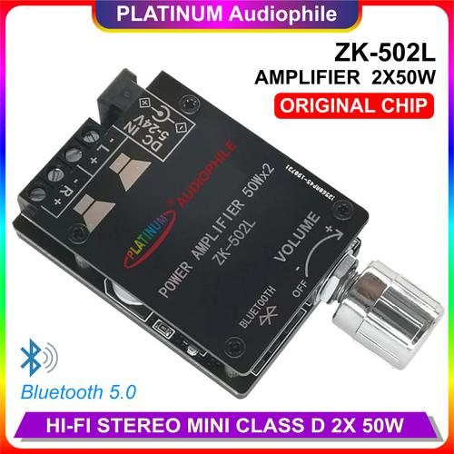Jual Amplifier Class D Bluetooth 5.0 Hifi Stereo 2x 50W ZK-502L - Kab