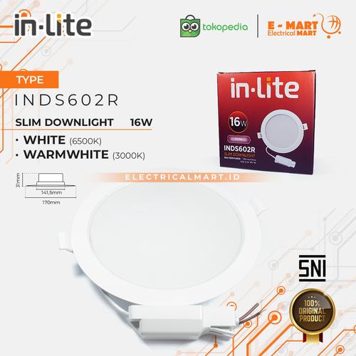 Promo INLITE Downlight Slim Panel LED IB IN-LITE 16W 16 Watt BULAT ...
