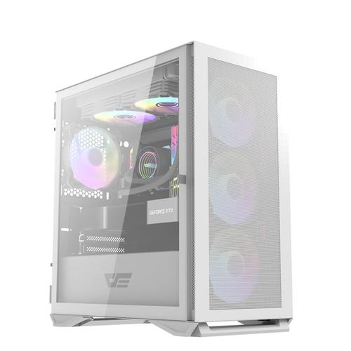 Jual DarkFlash DLM200 White MATX Casing PC Gaming Tempered Glass