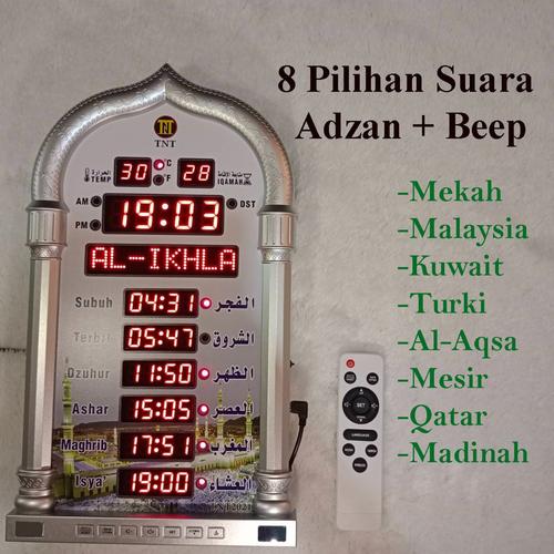 Jual Jam Adzan Digital Led Jadwal Sholat Otomatis Kubah TNT 2021