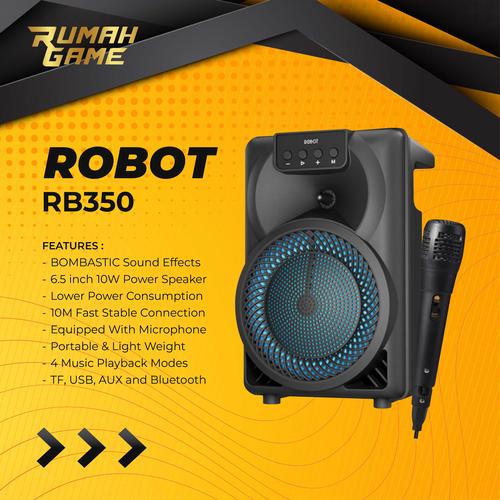 Robot Rb350 Jual Robot RB350 Speaker Portable Bluetooth 5.3 Karaoke RGB Speaker ...