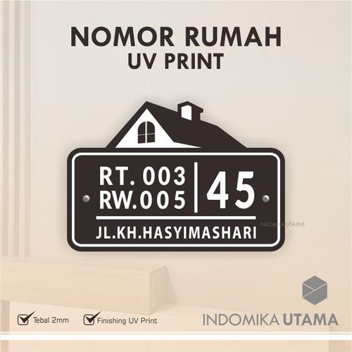 Jual nomor rumah akrilik / papan alamat / nomor rumah murah / uv print ...