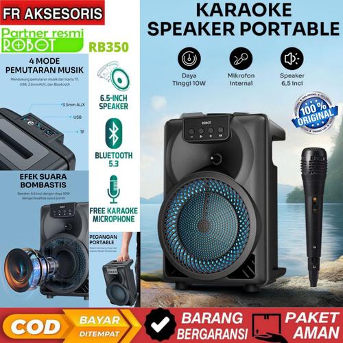 Robot Rb350 Jual SPEAKER BLUETOOTH ROBOT RB350 Speaker Karaoke BT 5.3 FREE ...