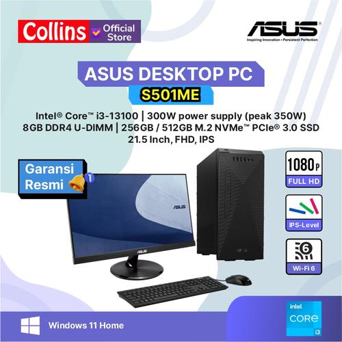 Promo ASUS DESKTOP TOWER PC S501ME i313100 DDR4 8GB SSD 256GB/512GB