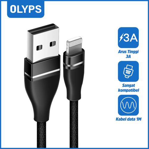 Promo OLYPS Kabel Data Lightning 3A Fast Charging Cable Data - Hitam ...