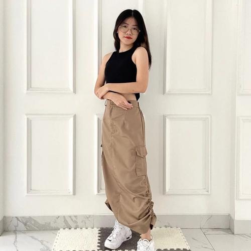 Jual Cargo skirt / Cargo pocket skirt / Rok Kargo / Rok serut / Rok ...