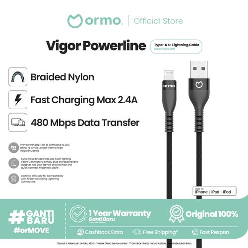 Ormo Cable Charge MFi Certified Lightning Cable iPhone iPad Airpods Bundle A Light di Ormo Indonesia Tokopedia