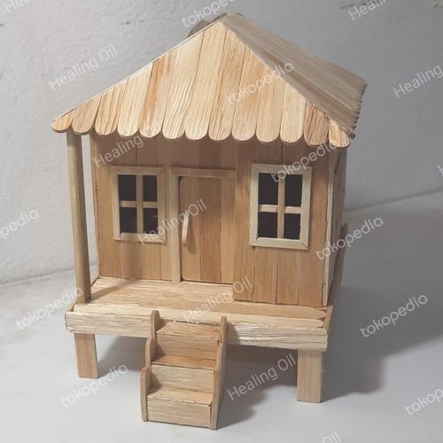 Jual Miniatur Rumah Adat Perahu Kumureb Jawa Barat Dari Stik Es Krim