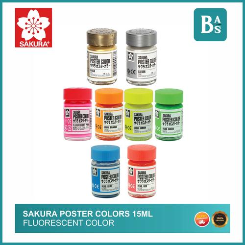 Jual SAKURA Poster Color 15ml (Fluorescent, Gold, & Silver) - Fluo Red ...
