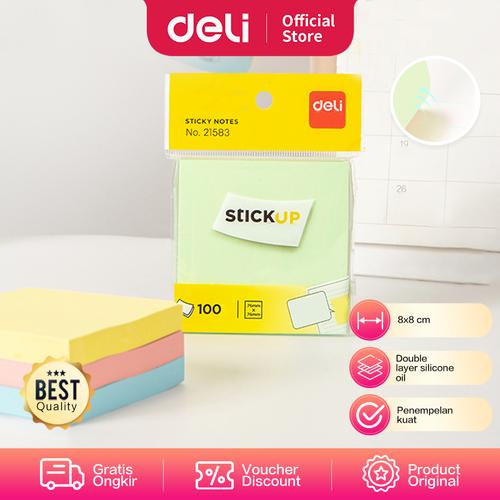 Jual Deli Sticky Notes / Memo Tempel 8cm Berbagai Warna 100 Lembar ...