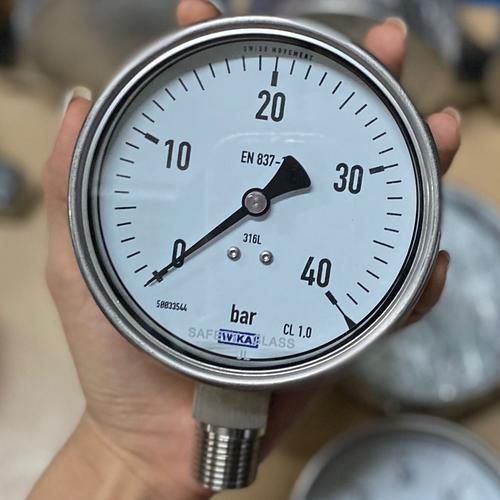 Jual WIKA PRESSURE GAUGE 232.50,, 4 INCH, 1/2" NPT 0 TO 40 BAR