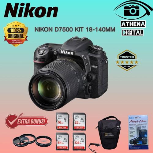NIKON D7500 KIT 18-140MM VR KAMERA NIKON D7500 KIT 18-140MM VR KIT  18-105MM, PAKET 128GB di Athena Digital Tokopedia