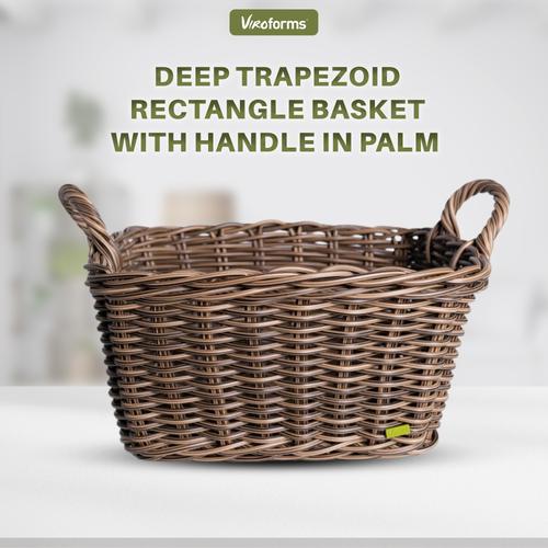 Jual Deep Trapezoid Rectangle Basket with Handle in Palm - Xtra Large ...