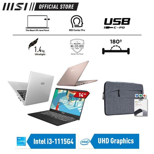 MSI Modern 14 B11MOL-433XIT, Notebook 14 FHD IPS-Level, Intel I3-1115G4, Intel HD Graphics, 256GB SSD M.2 PCIe, 8GB RAM DDR4, WiFi 6, No-OS [Layout & Garanzia ITA
