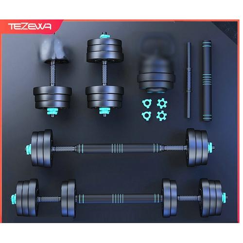 Jual TEZEWA Adjustable Dumbell KettleBell Barbell Home Gym SET ...