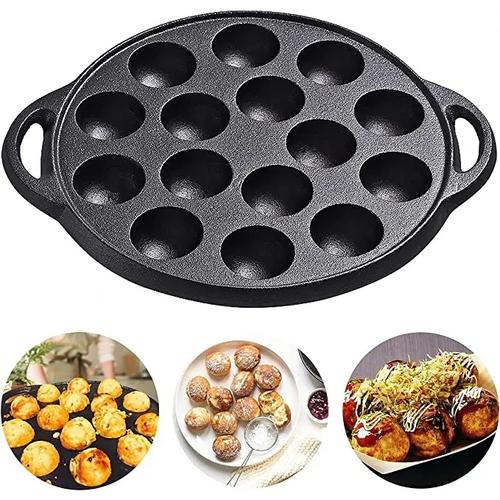 Promo Cast Iron Takoyaki Pan cetakan cekung 15 lubang Best Seller