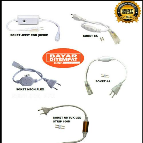Jual SOKET COLOKAN UNTUK LED STRIP SELANG , NEON FLEX, LED STRIP RGB ...