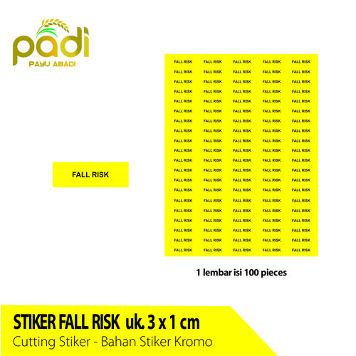 Promo stiker FALL RISK kuning 3x1 cm | 1 lembar isi 100 pieces - Kota ...