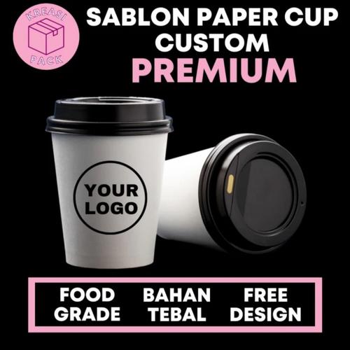 Jual Sablon Paper Cup 8 Oz Cetak Logo - 500 pcs - Hitam, 8 Oz - Jakarta ...