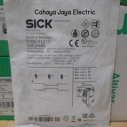 Jual Photoelectric Sensor SICK GTB6N1212 1052445 Original Made In