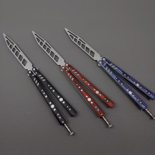 Jual Balisong Trainer BRS G10 Handle Butterfly Knife Bearing Blue Black Kota Medan Tech