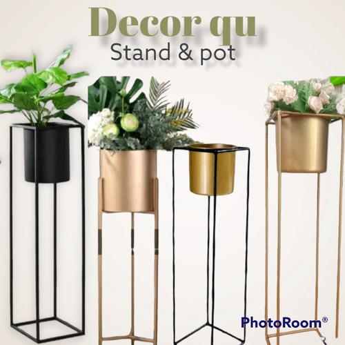 Jual stand + pot gold shakira model kubus Kab. Bekasi gasket