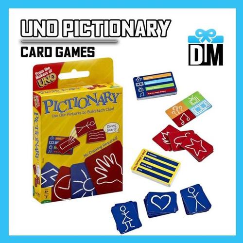 Jual Uno Pictionary Gambar Lukisan Tebak Kata Huruf berdasarkan clue