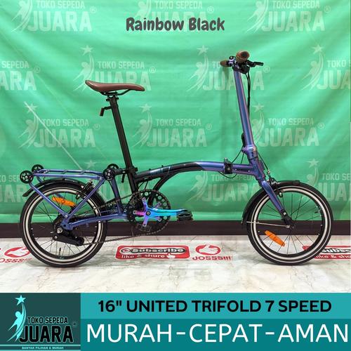 SEPEDA LIPAT UNITED TRIFOLD SPEED FOLDING 16 INCH di Sepeda Juara  Karanganyar Tokopedia