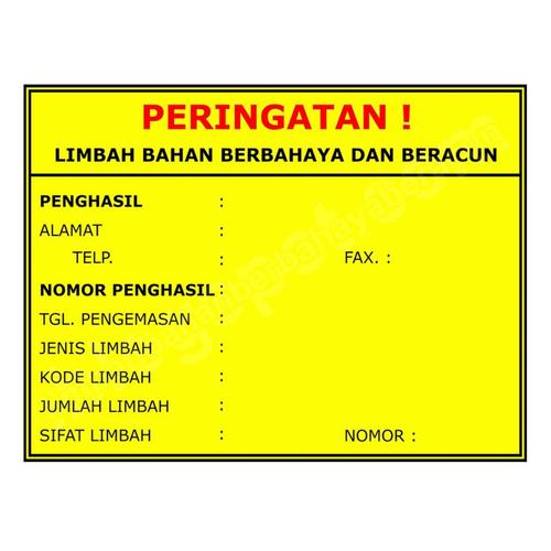 Jual Label Peringatan Limbah B3 - Kota Surabaya - Cromindo Sejahtera ...