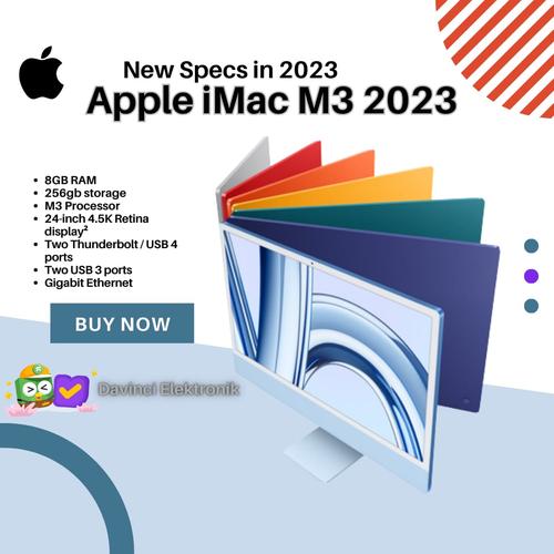 Jual Apple iMac M3 2023 8Core Cpu - 10Core Gpu 8GB RAM 256GB | 512GB ...