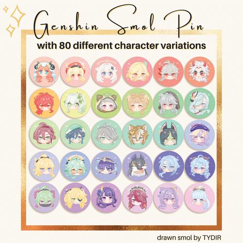 Jual [TYDIR] Genshin Impact Small Button Pin Doff Laminated 3,2cm ...