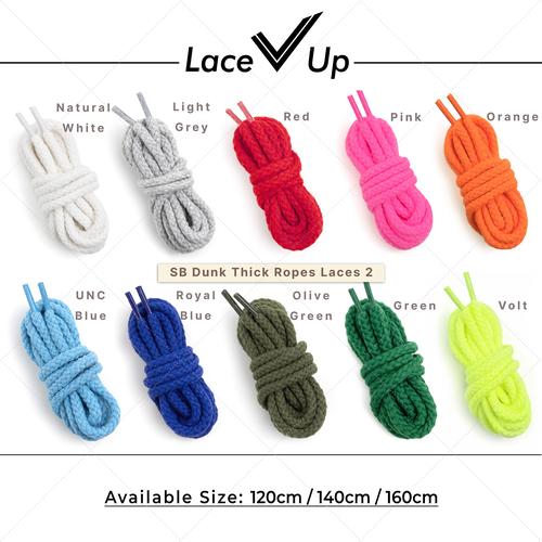 Jual Tali Sepatu Travis Scott SB Dunk THICK Ropes Laces 2 Volt, 120cm