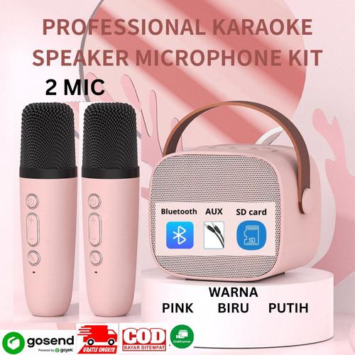 Promo Wireless Portable Karoke Microphone Speaker Bluetooth Mic 1 Mic