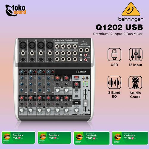 Jual Behringer Xenyx Q1202USB Q1202 USB 12 Channel Mixer Analog