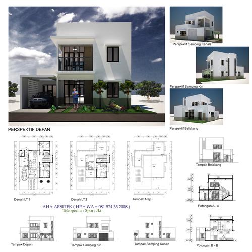 Jual DESAIN RUMAH / DESAIN ARSITEKTUR DESAIN FASADE / RENDER / GAMBAR