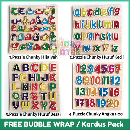 Jual Puzzle Kayu Chunky 3D / Puzzle Timbul / Huruf Hijaiyah Alphabet ...