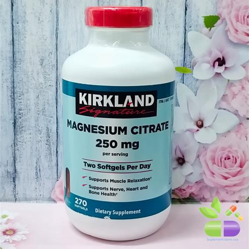 Jual Kirkland Magnesium Citrate 250mg isi 270 Softgels ORI USA