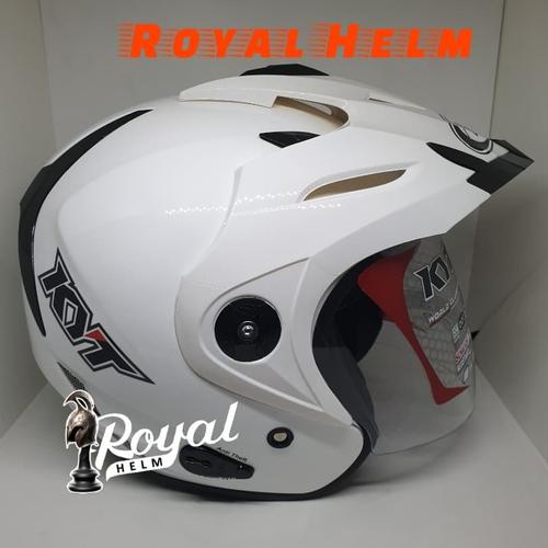 Jual Helm KYT Venom RR White Solid Half Face Visor Putih Halface Kota