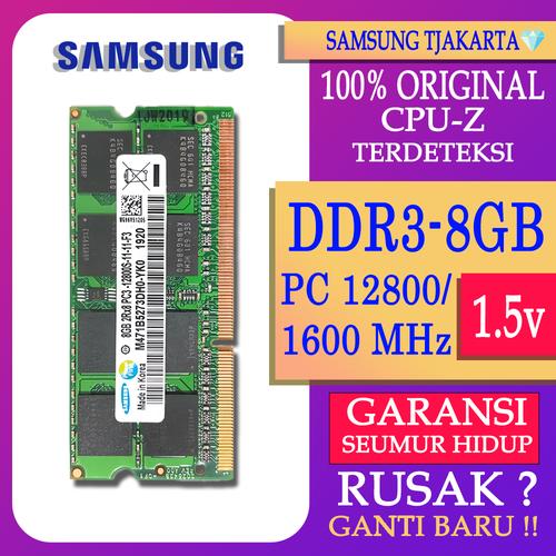 Jual RAM LAPTOP SAMSUNG DDR3 8GB 12800/1600MHz ORIGINAL RAM SODIMM