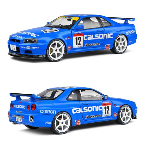 Miniature Solido Nissan GT-R R34 Streetfighter Calsonic Tribute Blue 2000 - 1/18