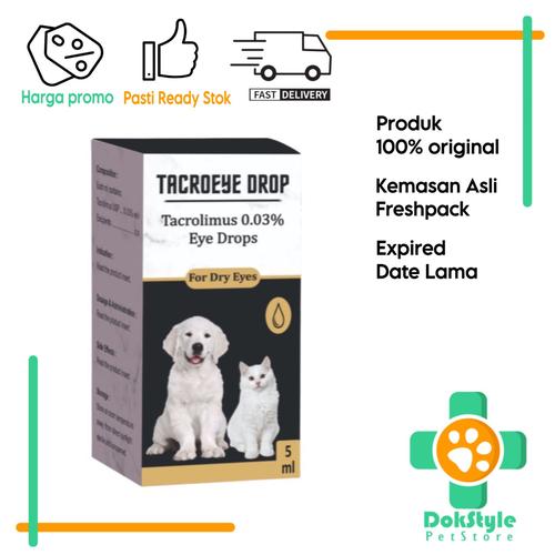 Jual Tacrolimus eye drop 5ml tetes mata kering anjing kucing Kota