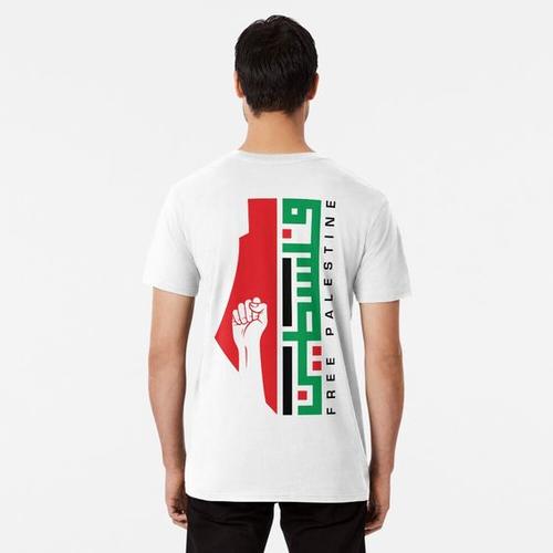 Free Palestine In Arabic Palestinian Map Jerusalem's City T-Shirt