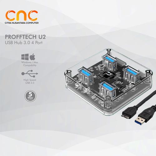 Jual USB Hub Versi 3.0 4 Port Profftech U2 Transparant - Kota Denpasar ...