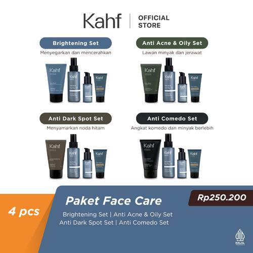 Promo Kahf Paket Face Care Isi 4pcs Face Wash, Sunscreen, Serum