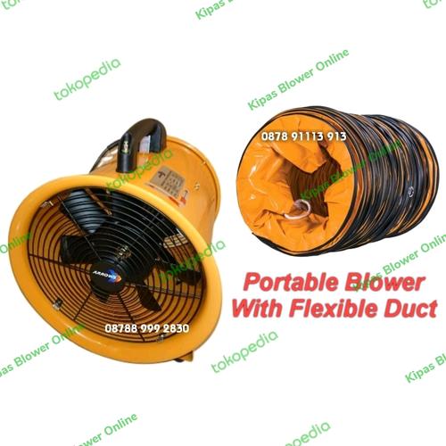 Jual Blower portable ventilator 12 inch + flexible duct hose 5 meter